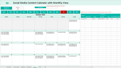 Social Media Content Calendar