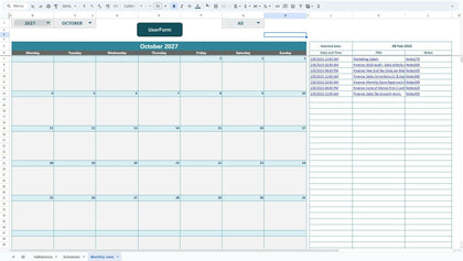 Dynamic Appointment Scheduler / Calendar Monthly View / Google Sheets Version