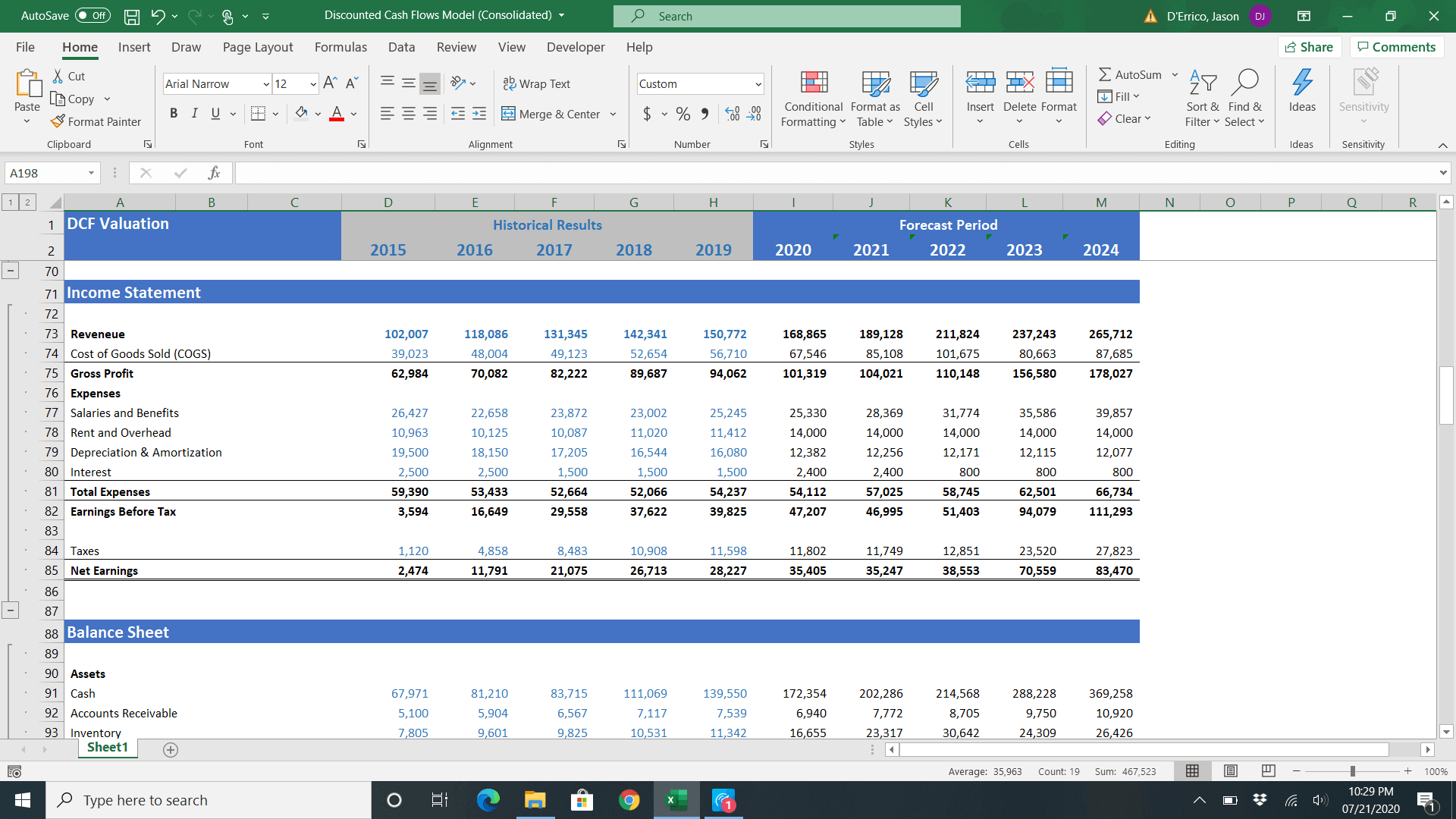 Discounted Cash Flows (DCF) Valuation Excel Model - Templarket.com