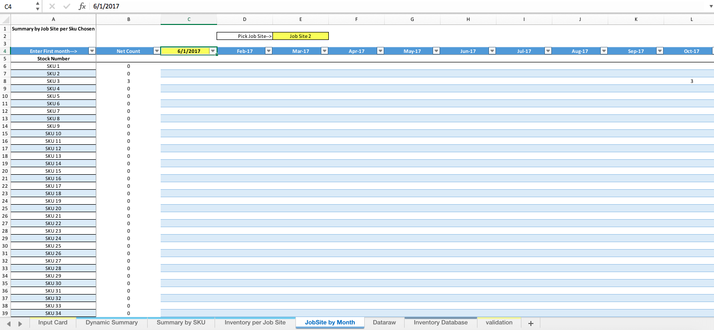 Inventory Tracking Excel Template - Multiple Locations