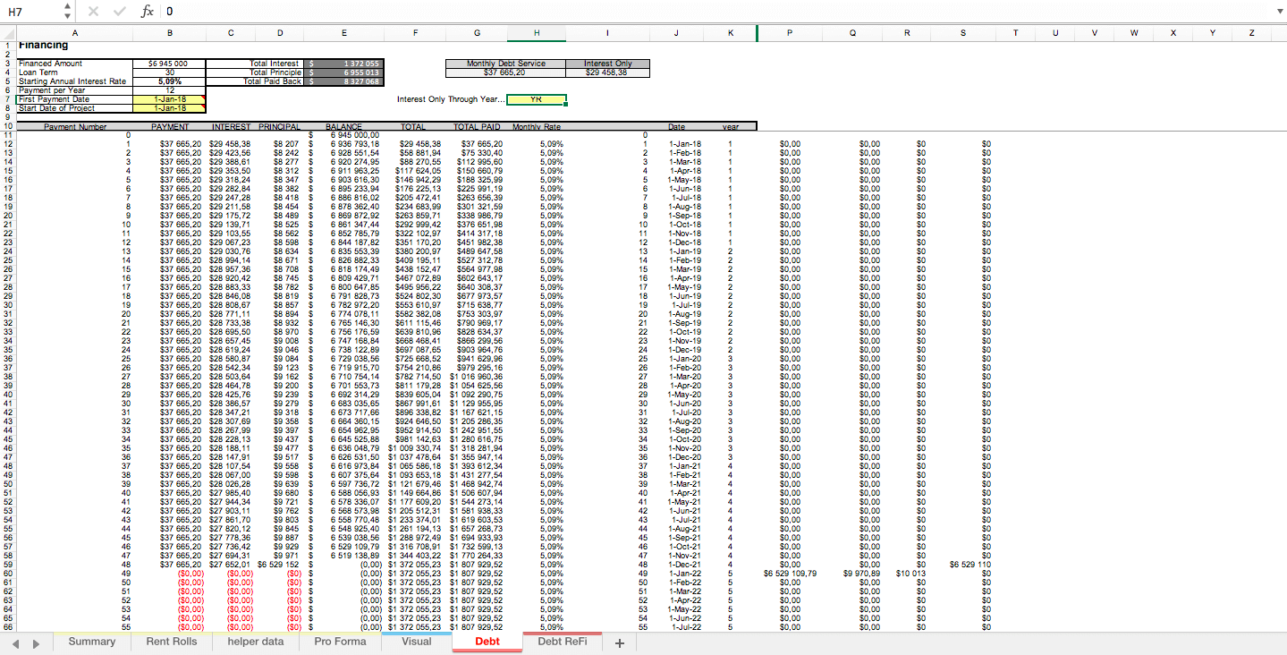 10-Year Joint Venture Excel Real Estate Model with Refi Logic