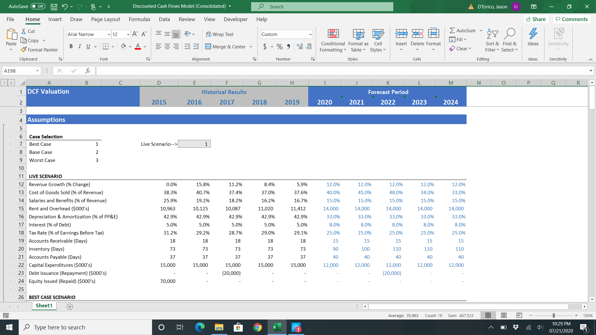 Discounted Cash Flows (DCF) Valuation Excel Model - Templarket.com