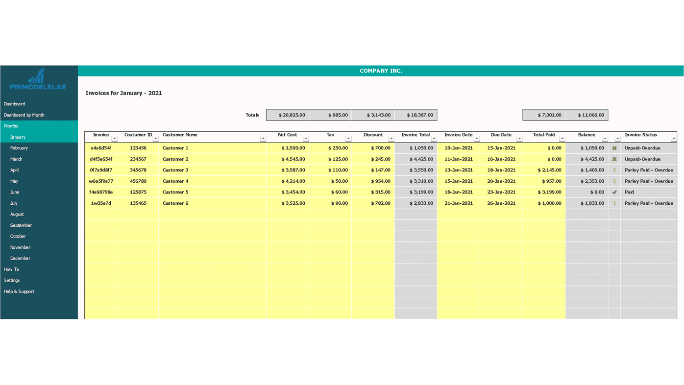 Bills Spreadsheet - Templarket.com