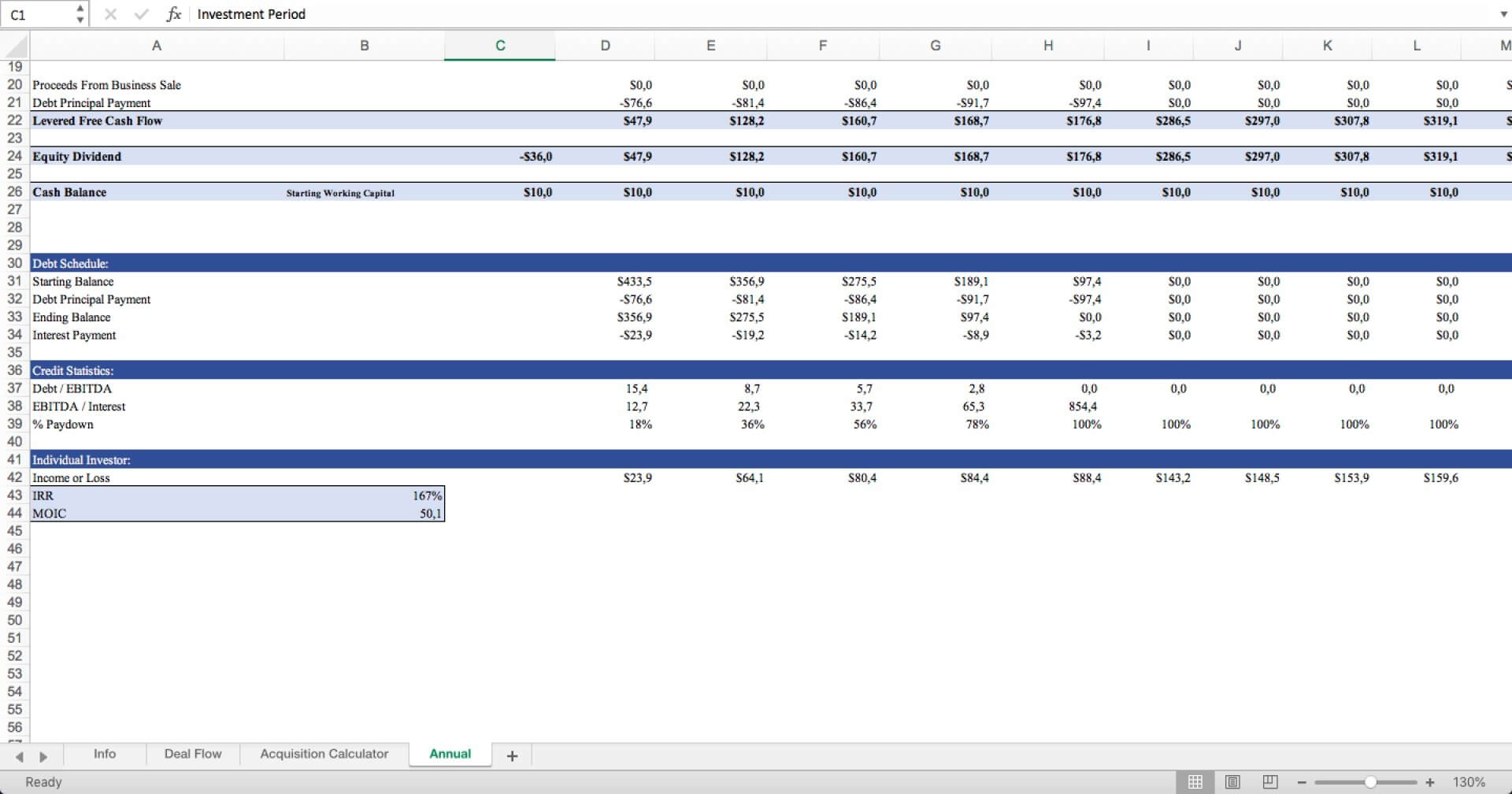 Acquisition Excel Model